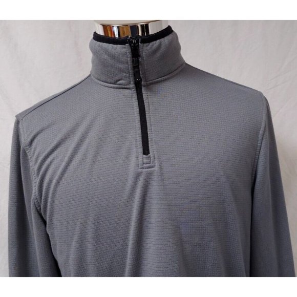 Starter Mens Medium 38-40 Grey Check 1/4 Zip Pullover Heavy Long Sleeve Jacket - Picture 3 of 12